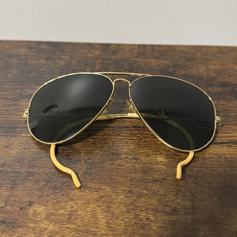 VTG 1970's 62mm B&L RAY-BAN USA w/Wire Frames & Ear Hooks, Teardrop Style HTF!